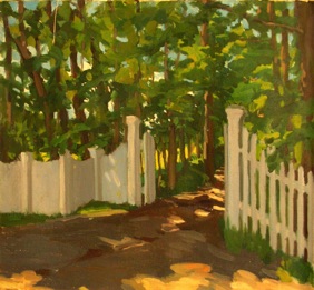 Picket fence and gate Picket fence and gate
